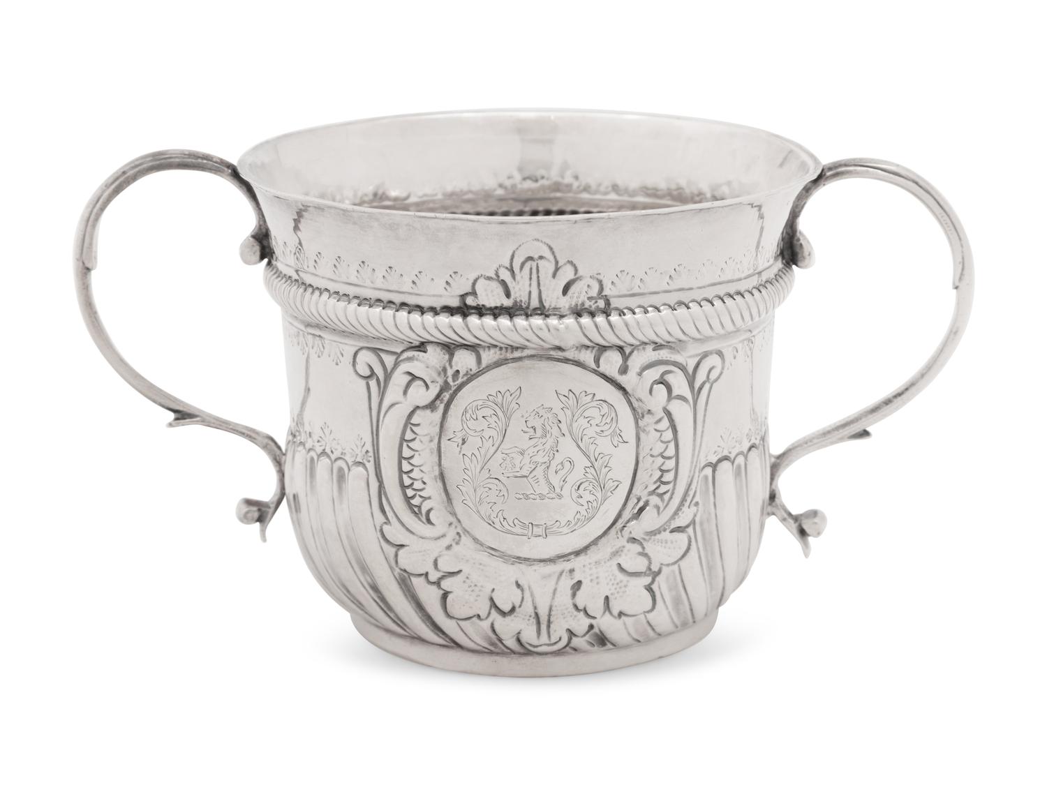 A George I Britannia Silver Caudle Cup
