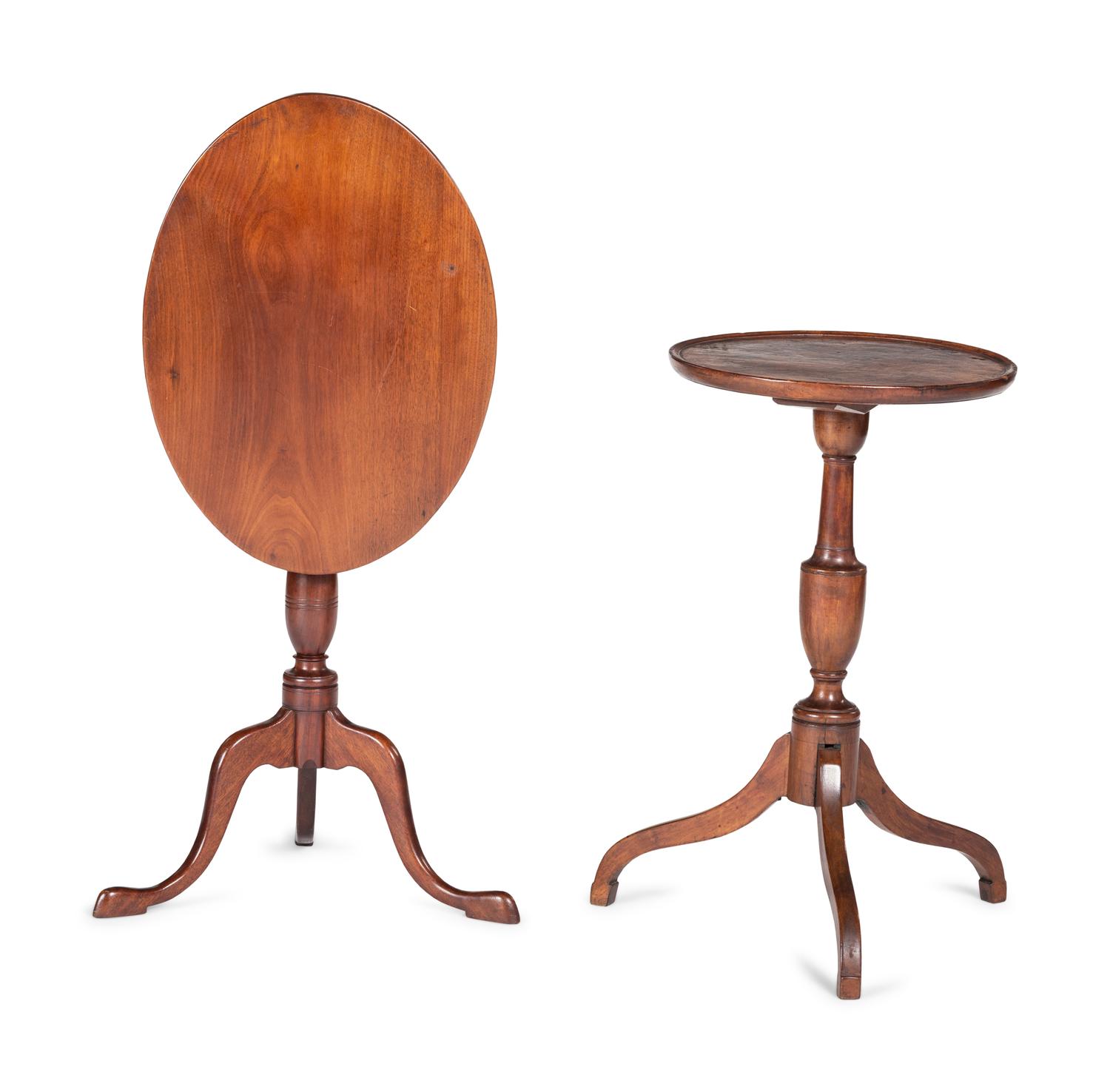Two Federal Cherrywood Candlestands