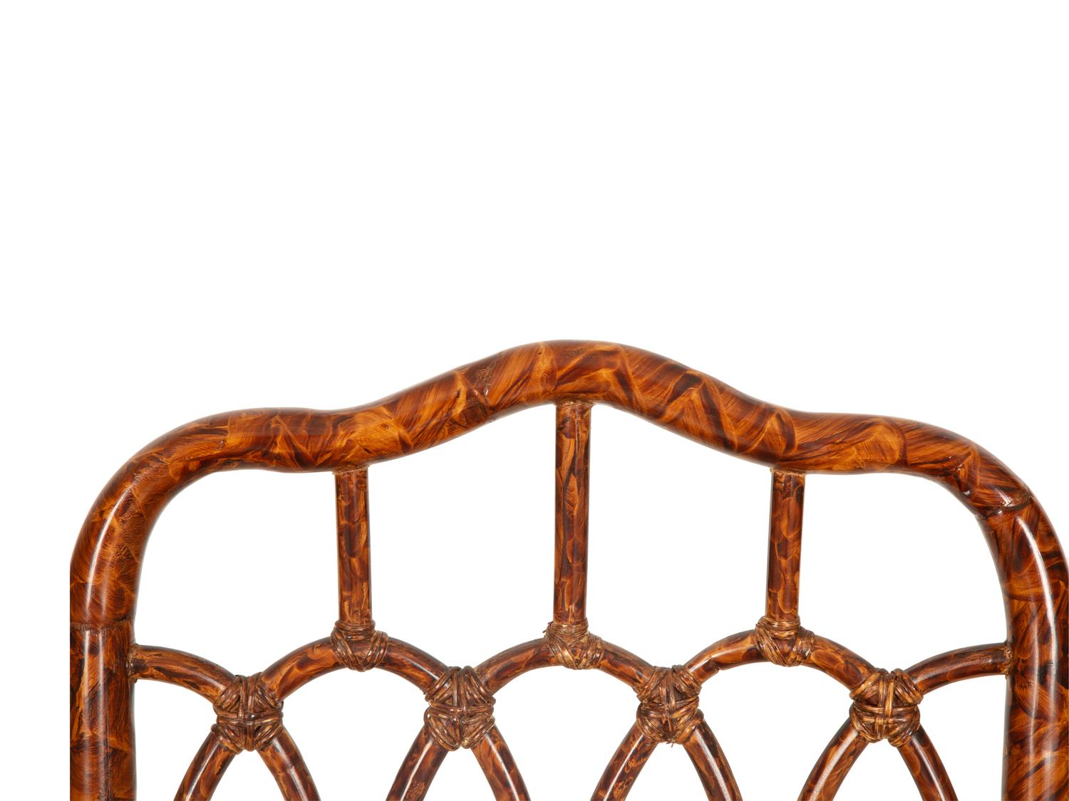 A Faux Tortoise Shell Painted Bamboo Armchair