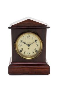 An American Rosewood Mantel Clock, SETH THOMAS, Height 11 inches. — SETH THOMAS,