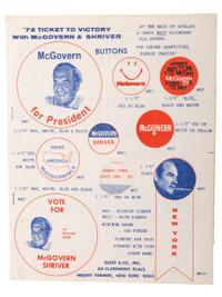 [DEMOCRATIC PARTY]. A group of tickets, pamphlets, and other campaign ephemera from the Hubert Humphrey, Eugene McCarthy, and George McGovern campaigns, comprising: