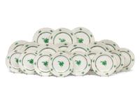 Two Sets of Herend Chinese Bouquet Green Plates