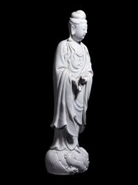 A Blanc-de-Chine Porcelain Figure of Guanyin