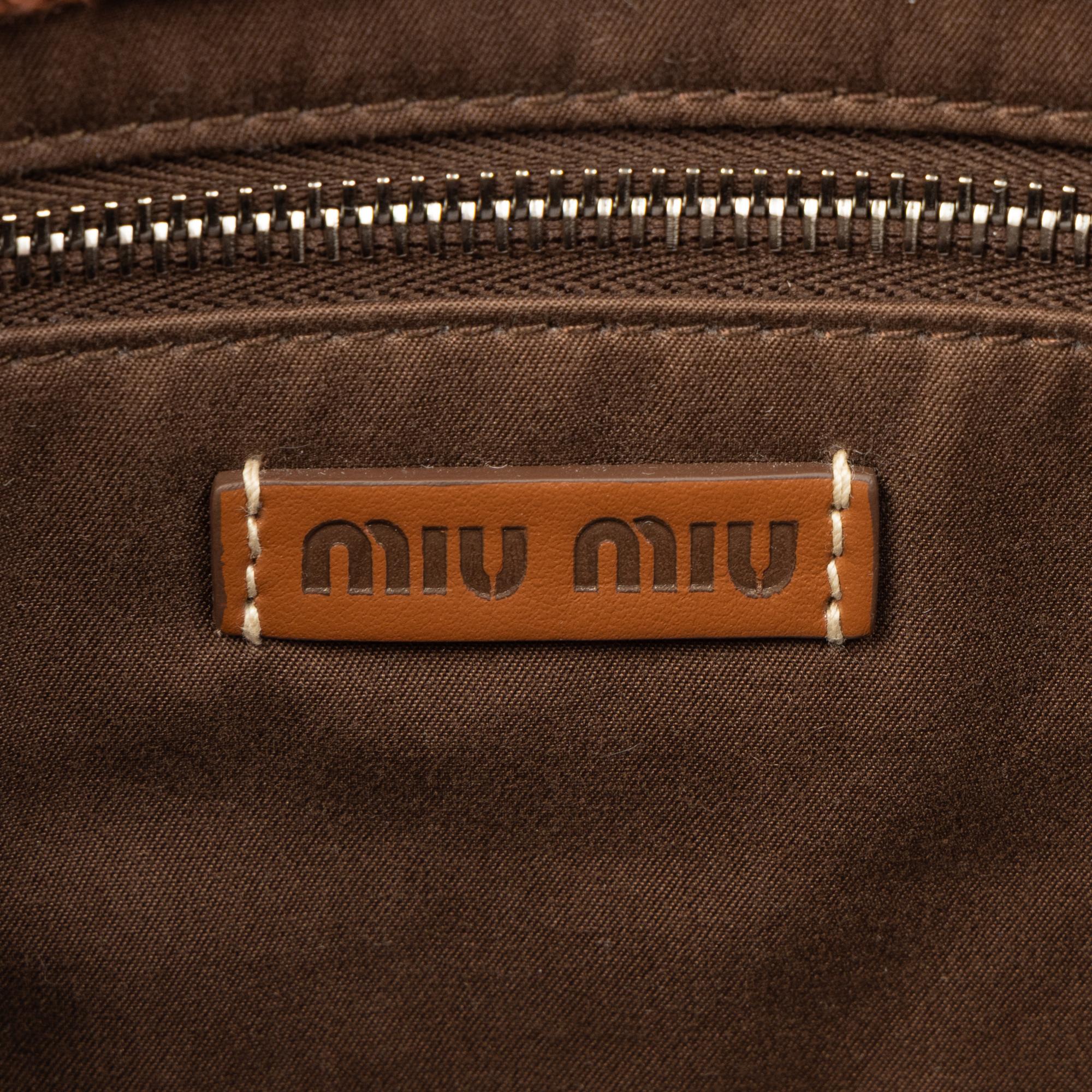 MIU MIU, STRIPED CROCHETED TOTE BAG