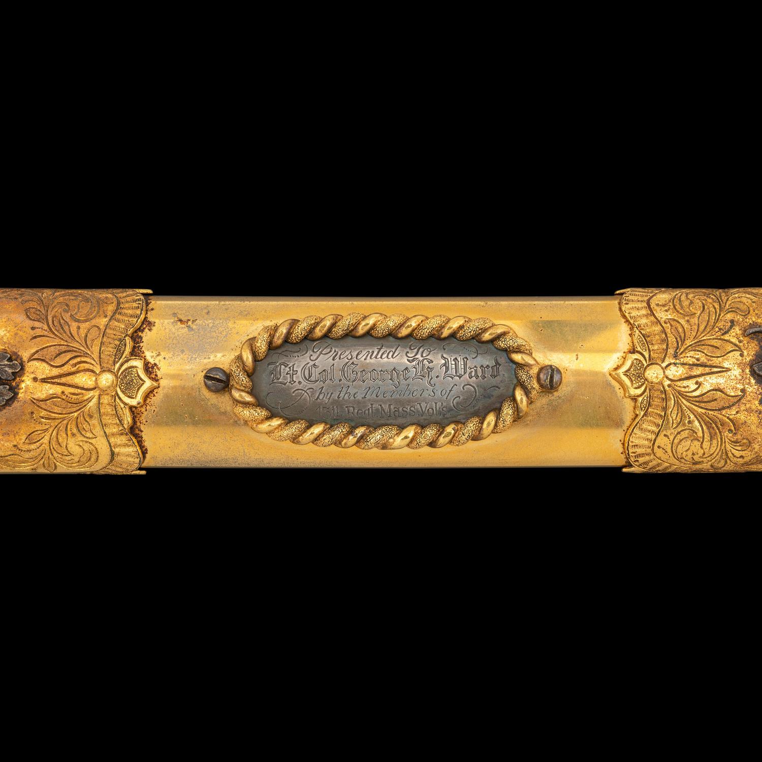Presentation Grade Imported Staff & Field Officer's Saber Inscribed to Lt. Colonel (General) George Ward - Killed at Gettysburg