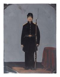 [CIVIL WAR]. A quarter plate ambrotype and full plate tintype of Civil War soldiers, comprising: