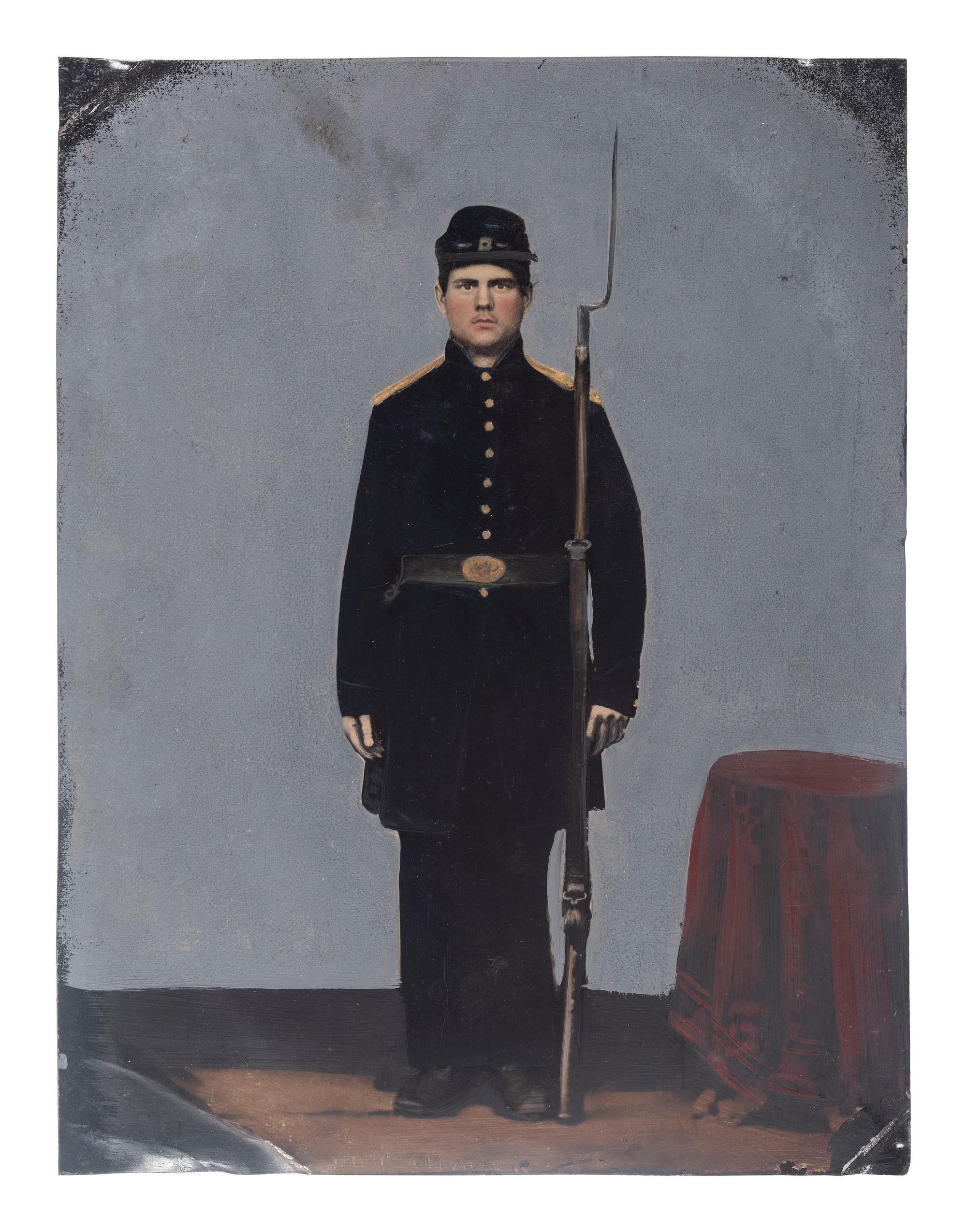 [CIVIL WAR]. A quarter plate ambrotype and full plate tintype of Civil War soldiers, comprising: