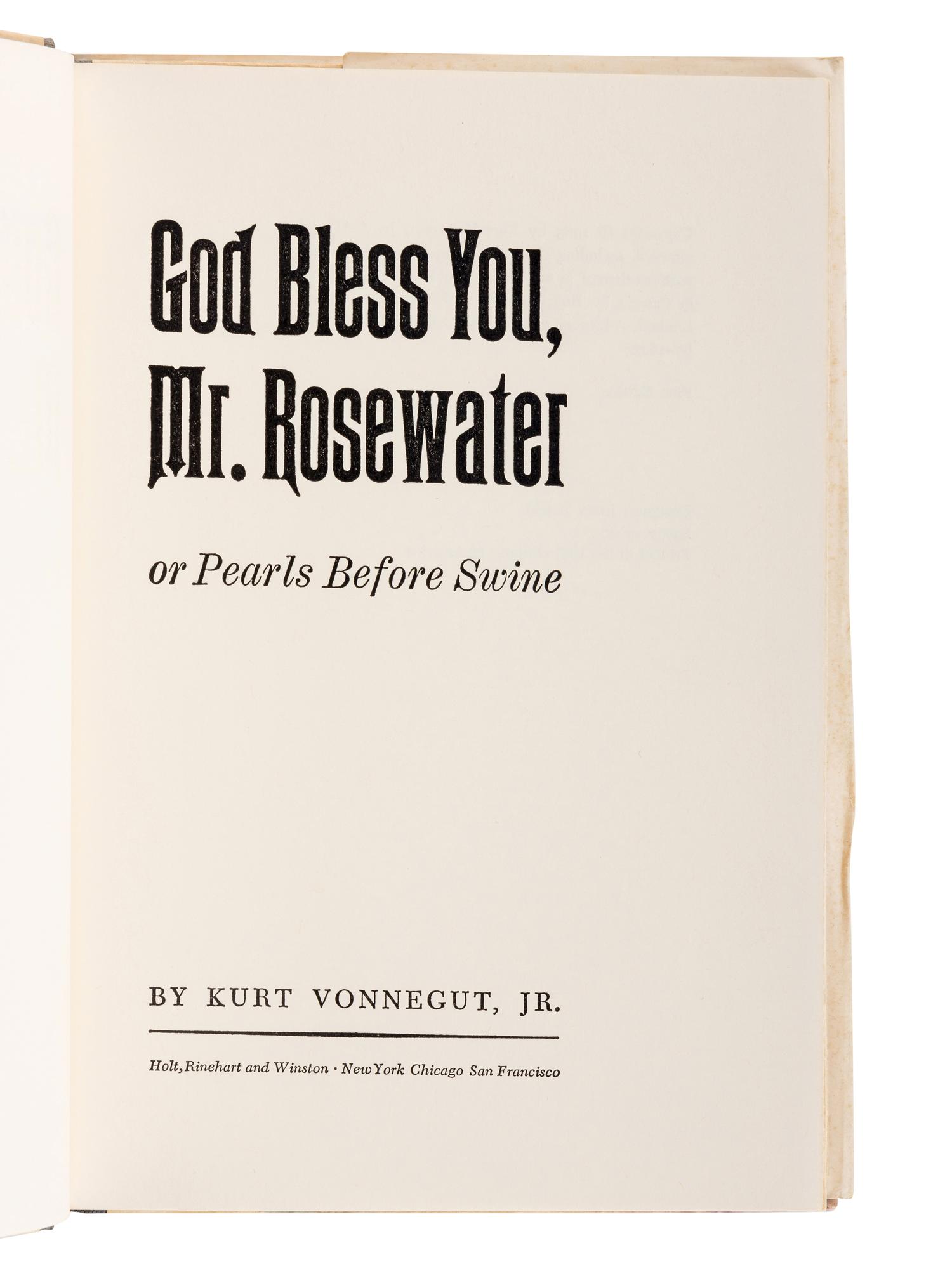 VONNEGUT, Kurt, Jr. (1922-2007). A group of 4 works by Vonnegut, comprising: