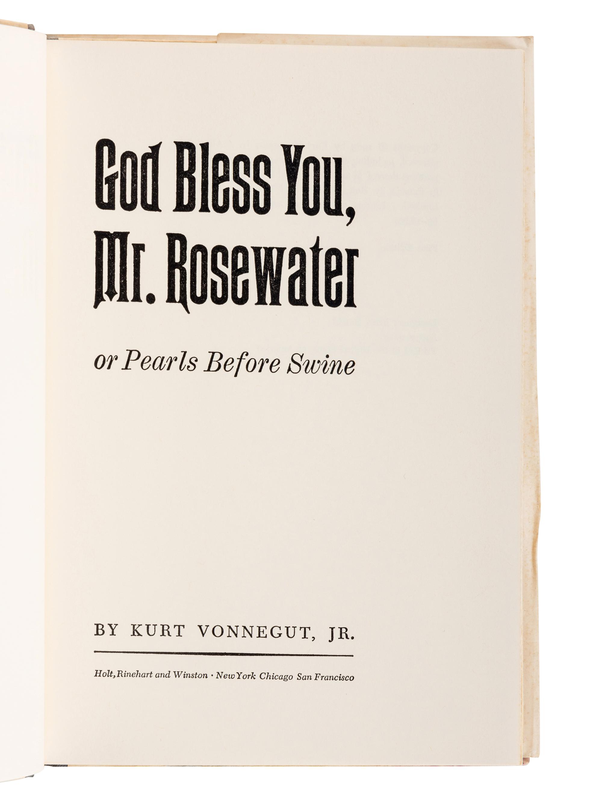 VONNEGUT, Kurt, Jr. (1922-2007). A group of 4 works by Vonnegut, comprising: