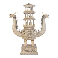 A Monumental Chinese Bone-Veneered Model of an Archaic Ritual Vessel with a Pagoda