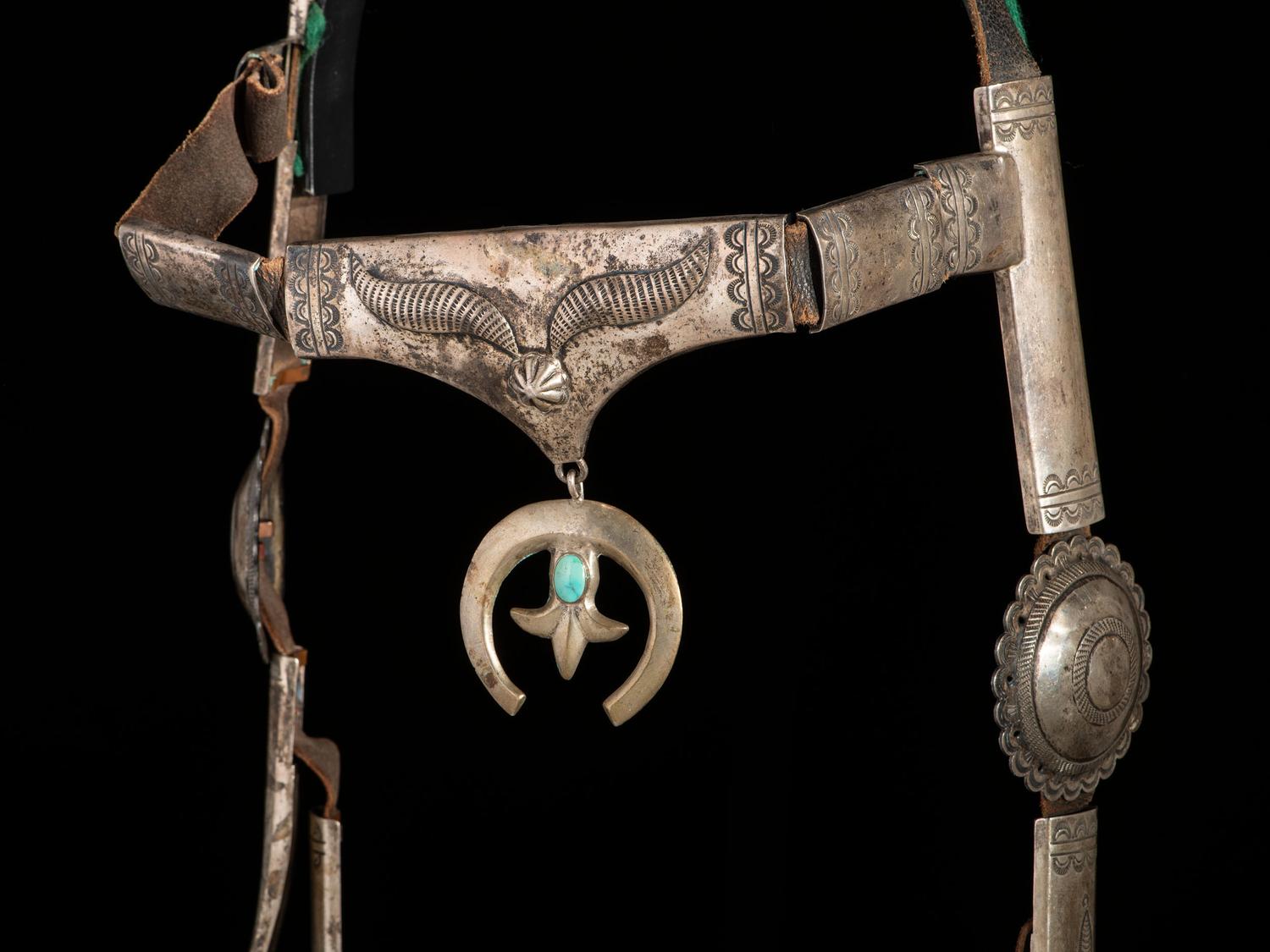 Navajo Stamped Silver Headstall