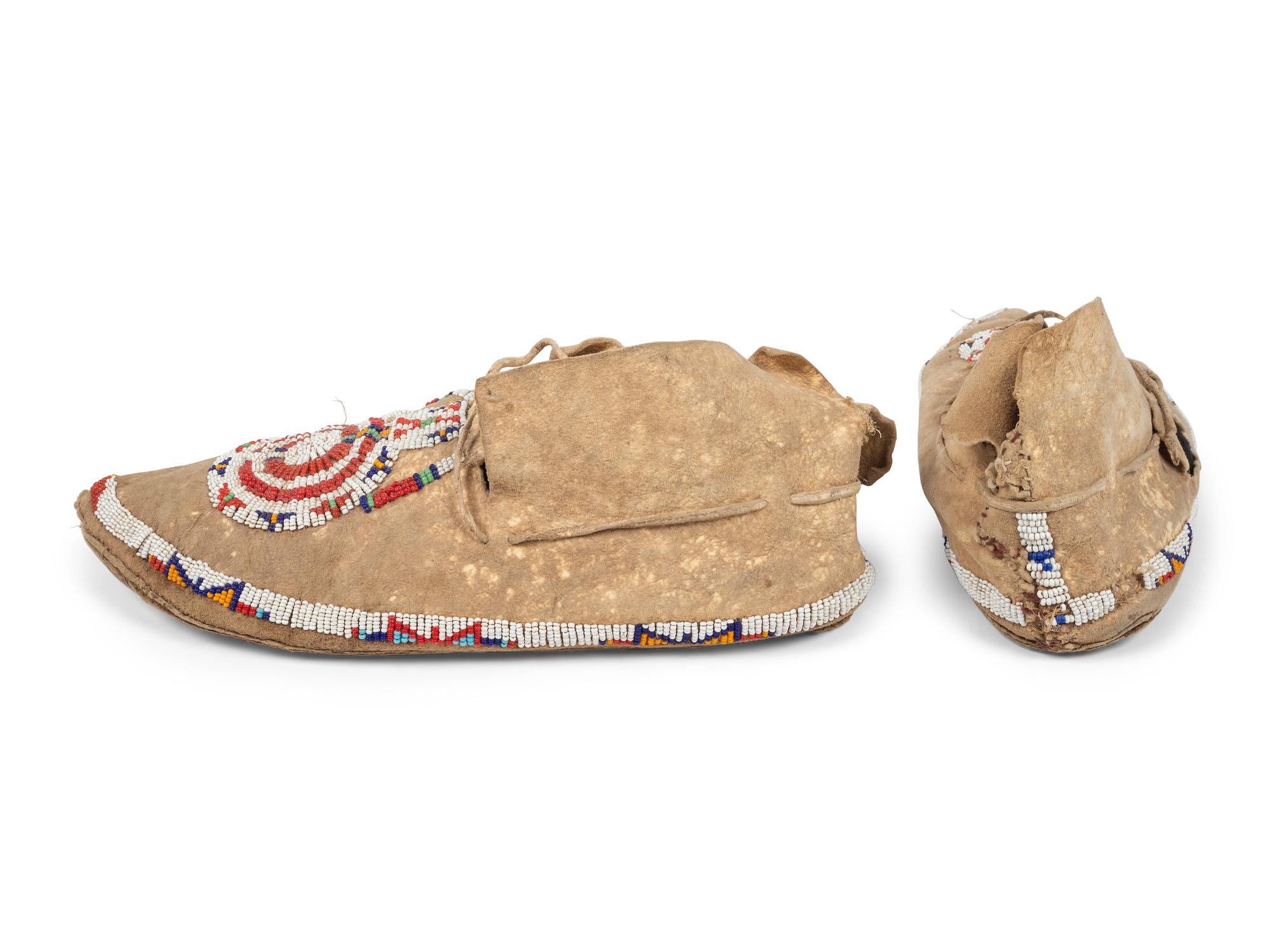 Cheyenne Beaded Hide Moccasins