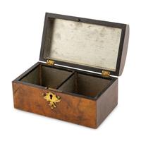 An English Walnut and Brass Mounted Tea Caddy