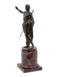 A Continental Bronze Figure Augustus of Prima Porta