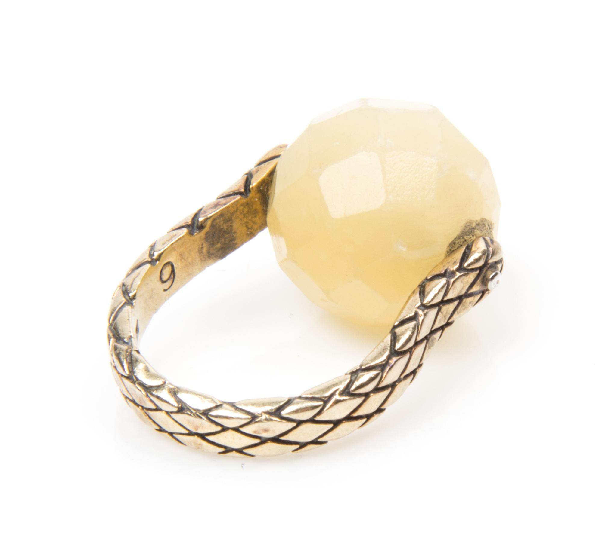 A Bottega Veneta Faceted Stone Ring,