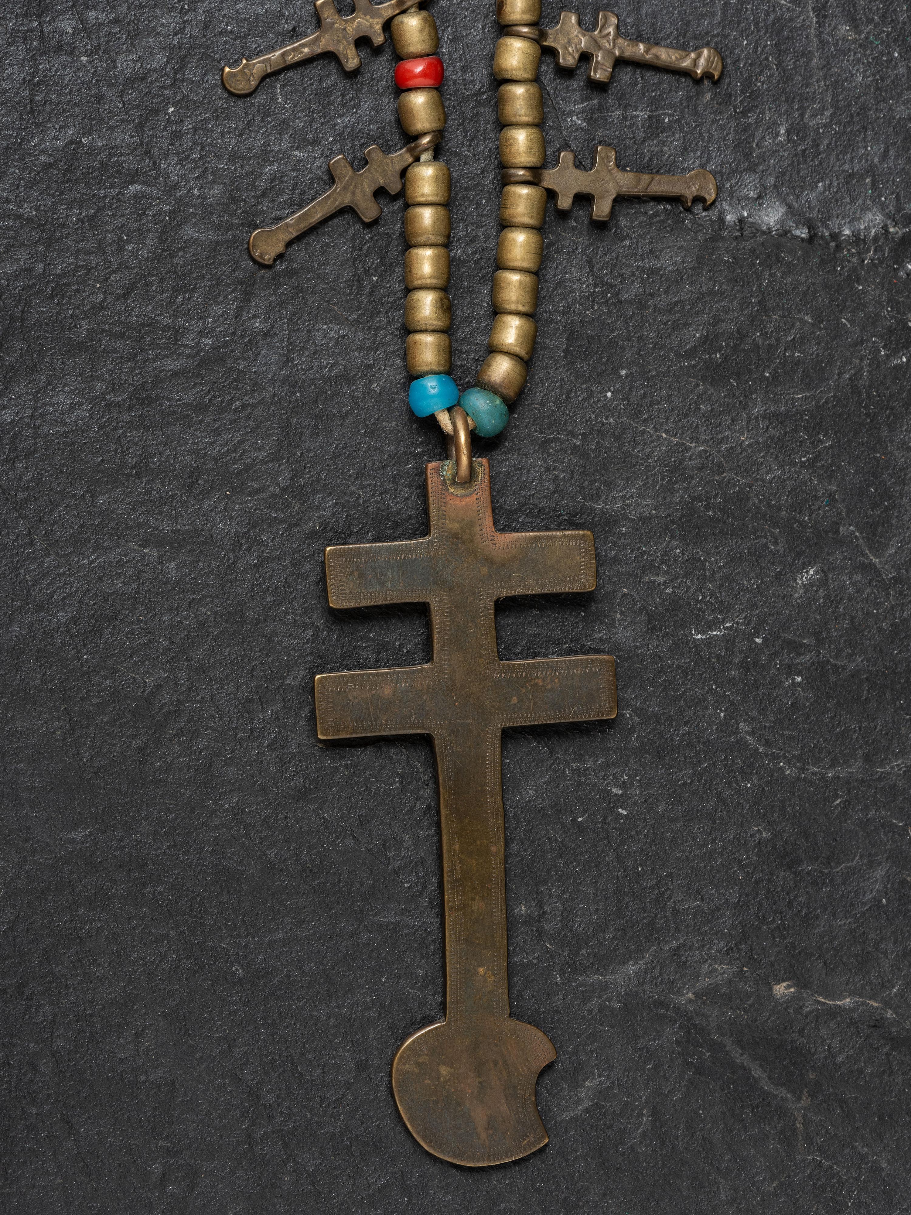 Brass Isleta Cross Necklace