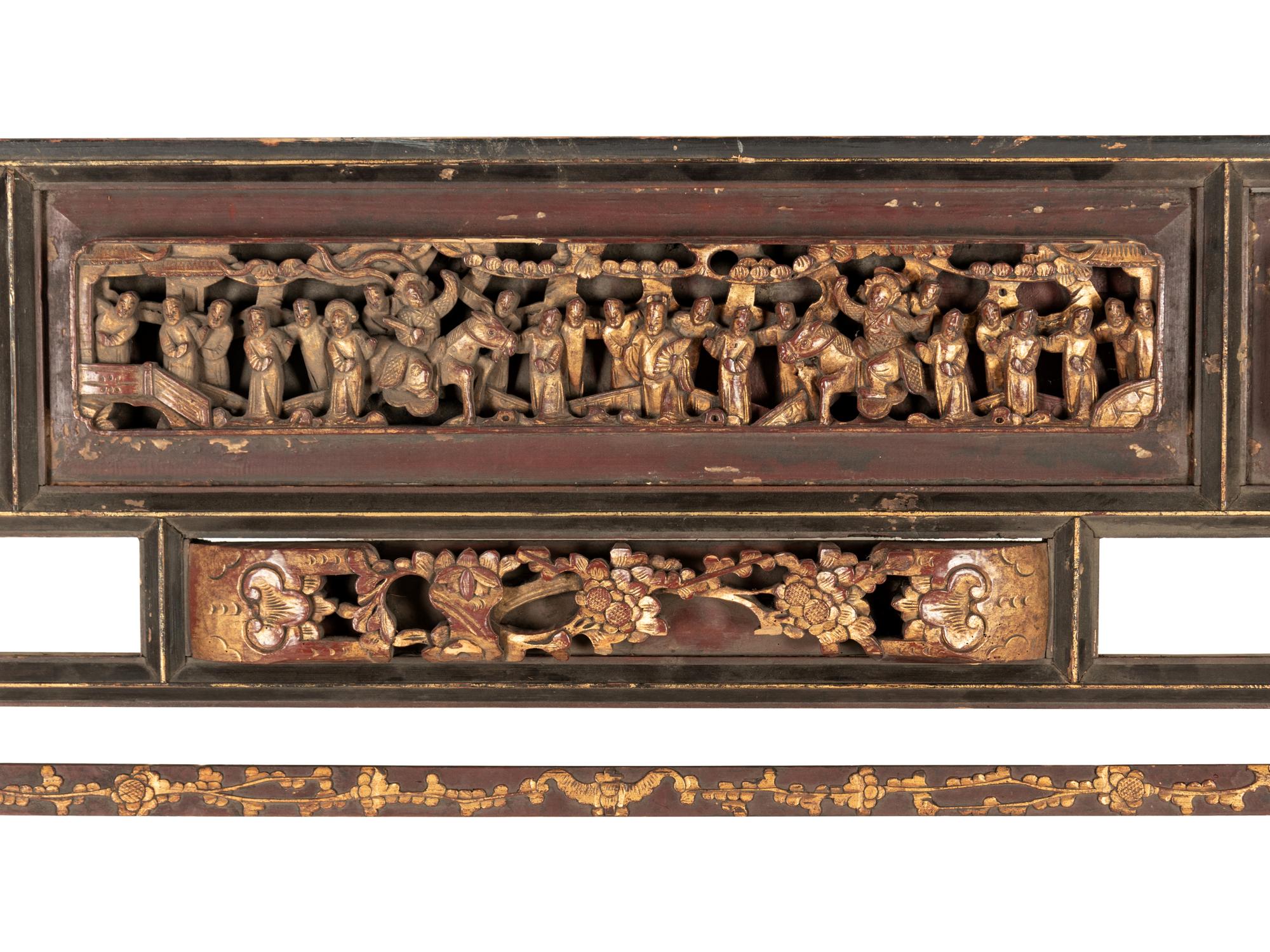 A Chinese Carved and Painted Panel