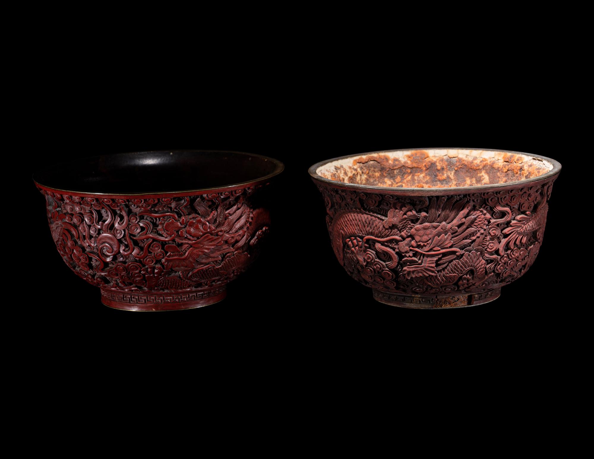 Three Chinese Carved Cinnabar Lacquer Wares