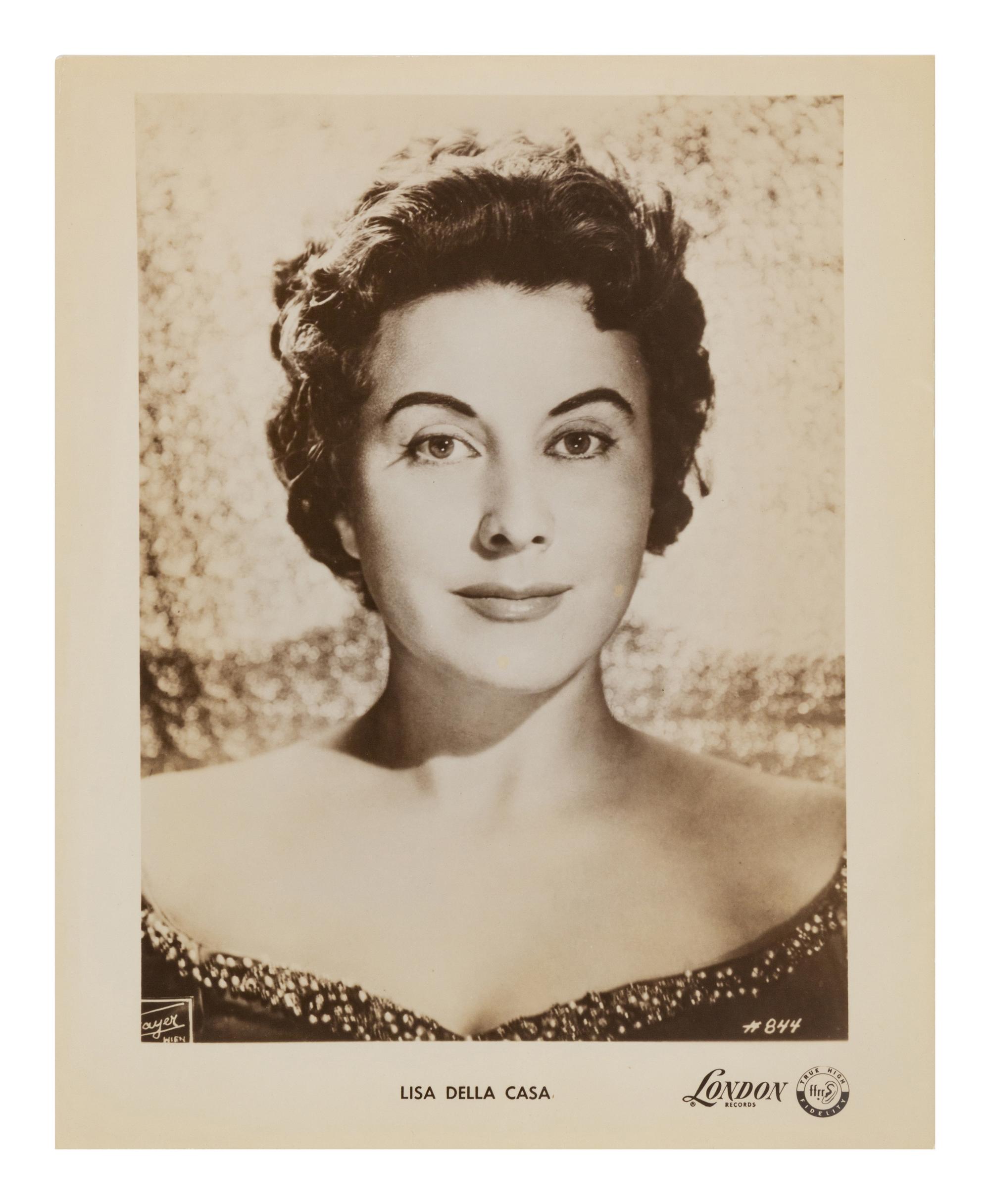 [20TH-CENTURY OPERA SINGERS]. A group of 7 photographs of opera singers from the 1950s-1960s, most signed, comprising images of: