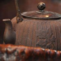 An Edo Period Wood and Copper Hibachi with Teapot and Stand 12 x 16-1/2 x 22 inches — Japan, 18th century