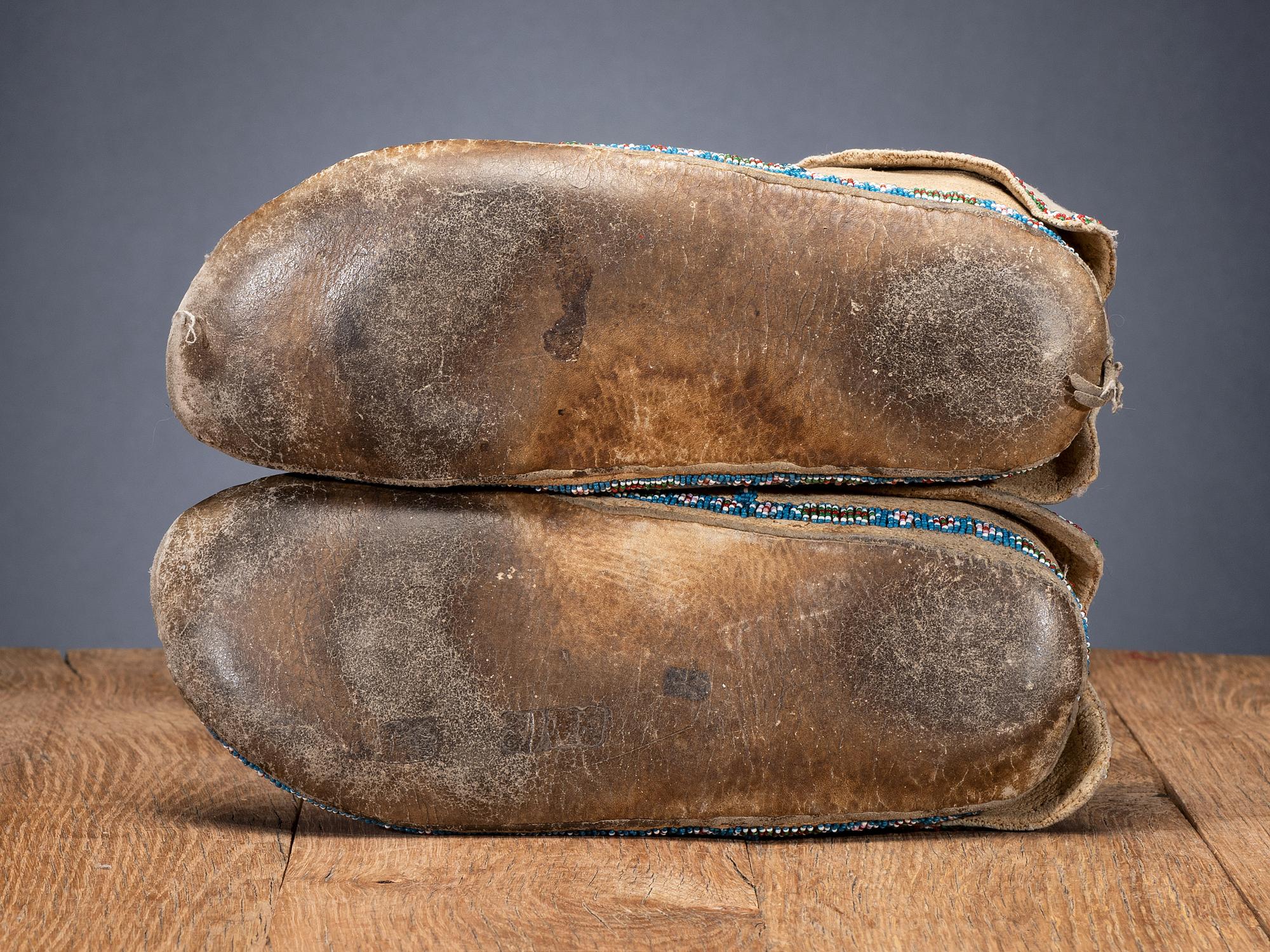 Comanche Beaded Hide Moccasins