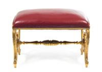 A Neoclassical Giltwood Bench Height 21 x width 30 x depth 18 inches. — 19TH CENTURY