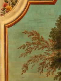 A Continental Painted Canvas Floor Screen Depicting The Judgement of Paris