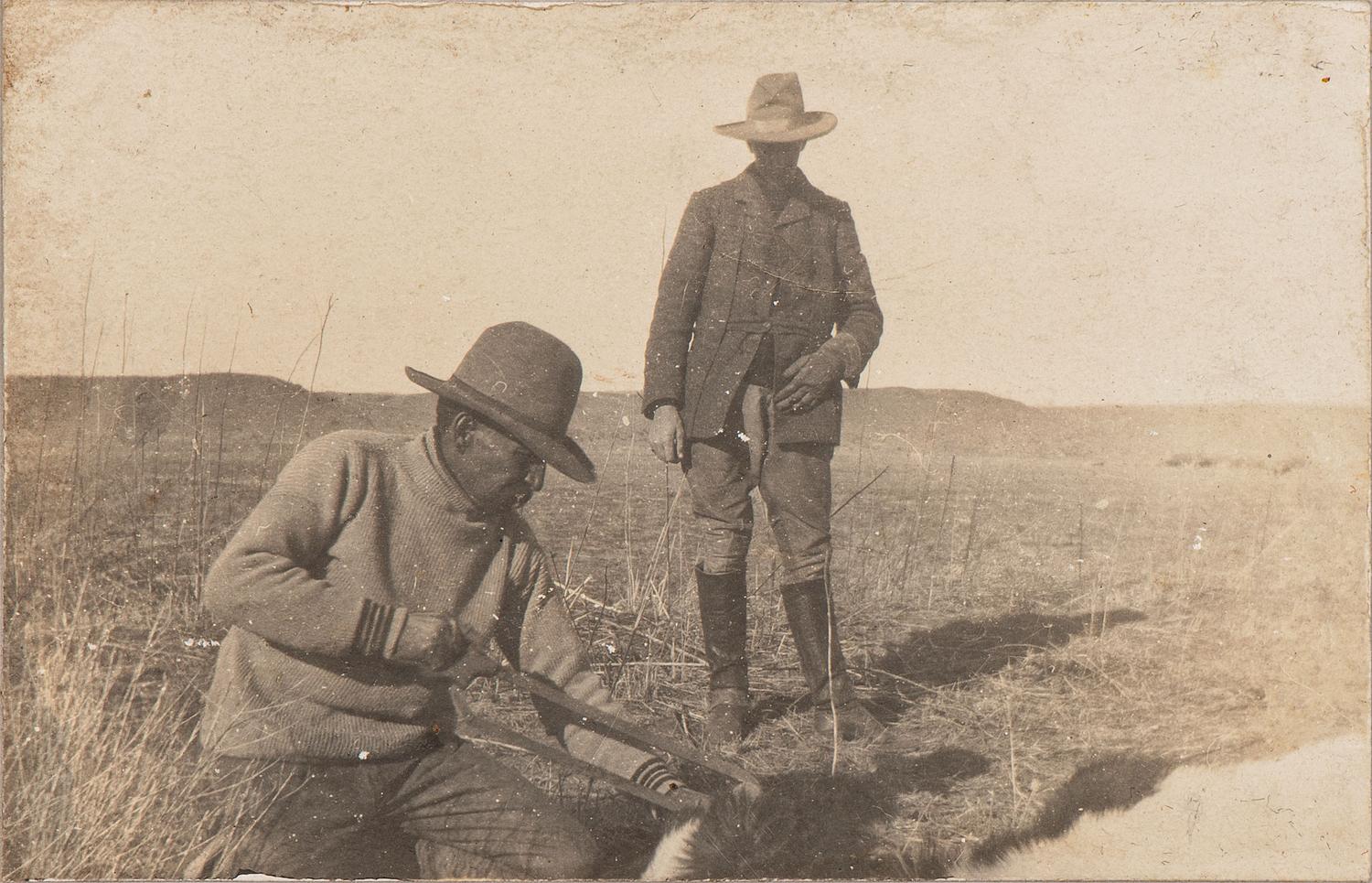 [WESTERN AMERICANA - NEW MEXICO]. Album containing photographs of cowboys and cattle in Colfax County, New Mexico, incl. views of the Urraca Ranch. Ca 1885-1895.