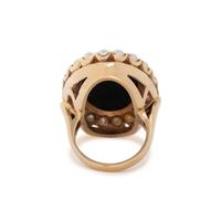 OPAL DOUBLET AND CULTURED PEARL RING