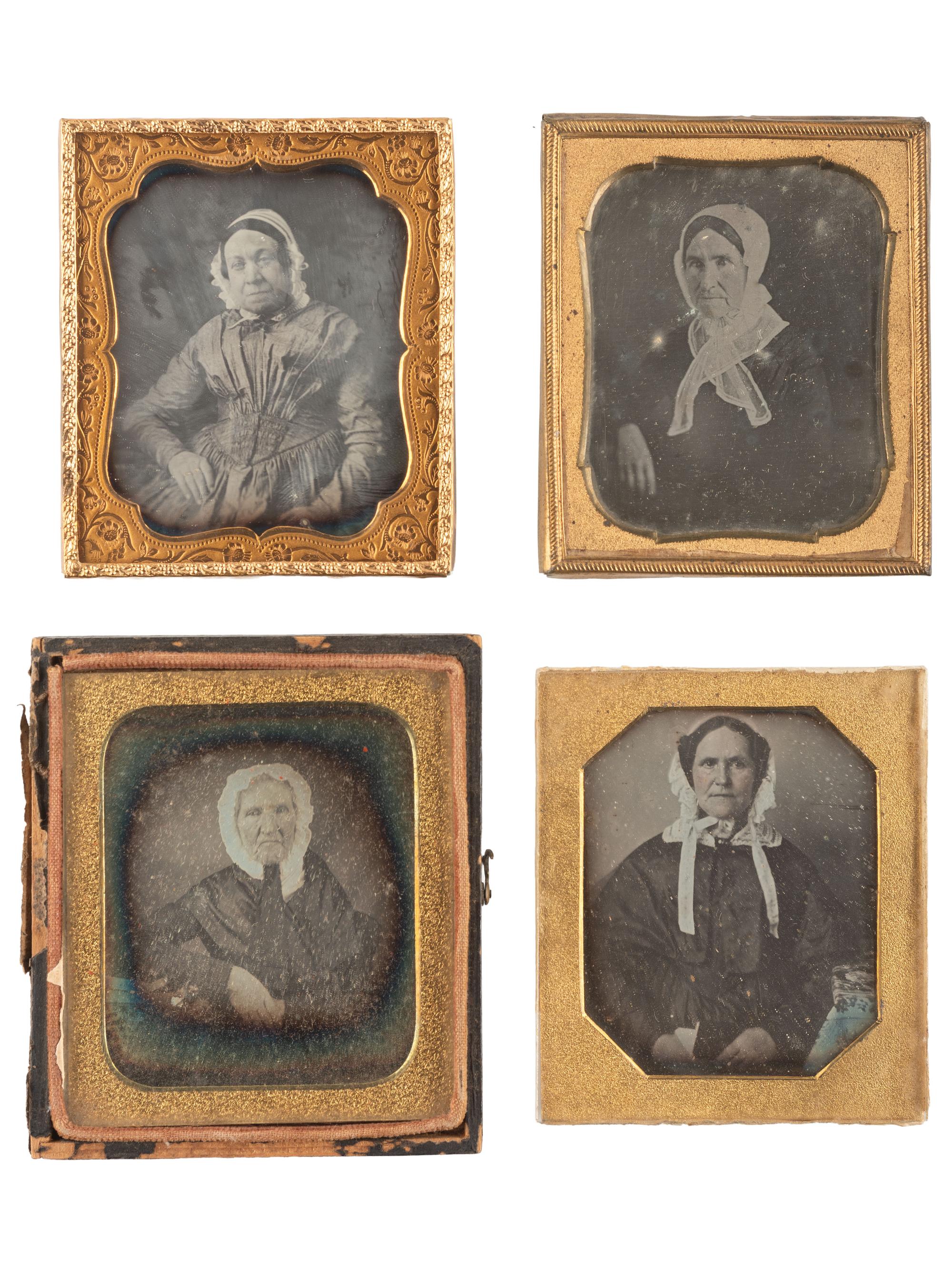 [EARLY PHOTOGRAPHY]. 26 sixth plate daguerreotype portraits of middle aged and older women wearing bonnets.