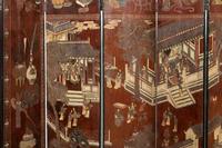 A Chinese Export Lacquer Eight-Panel Floor Screen