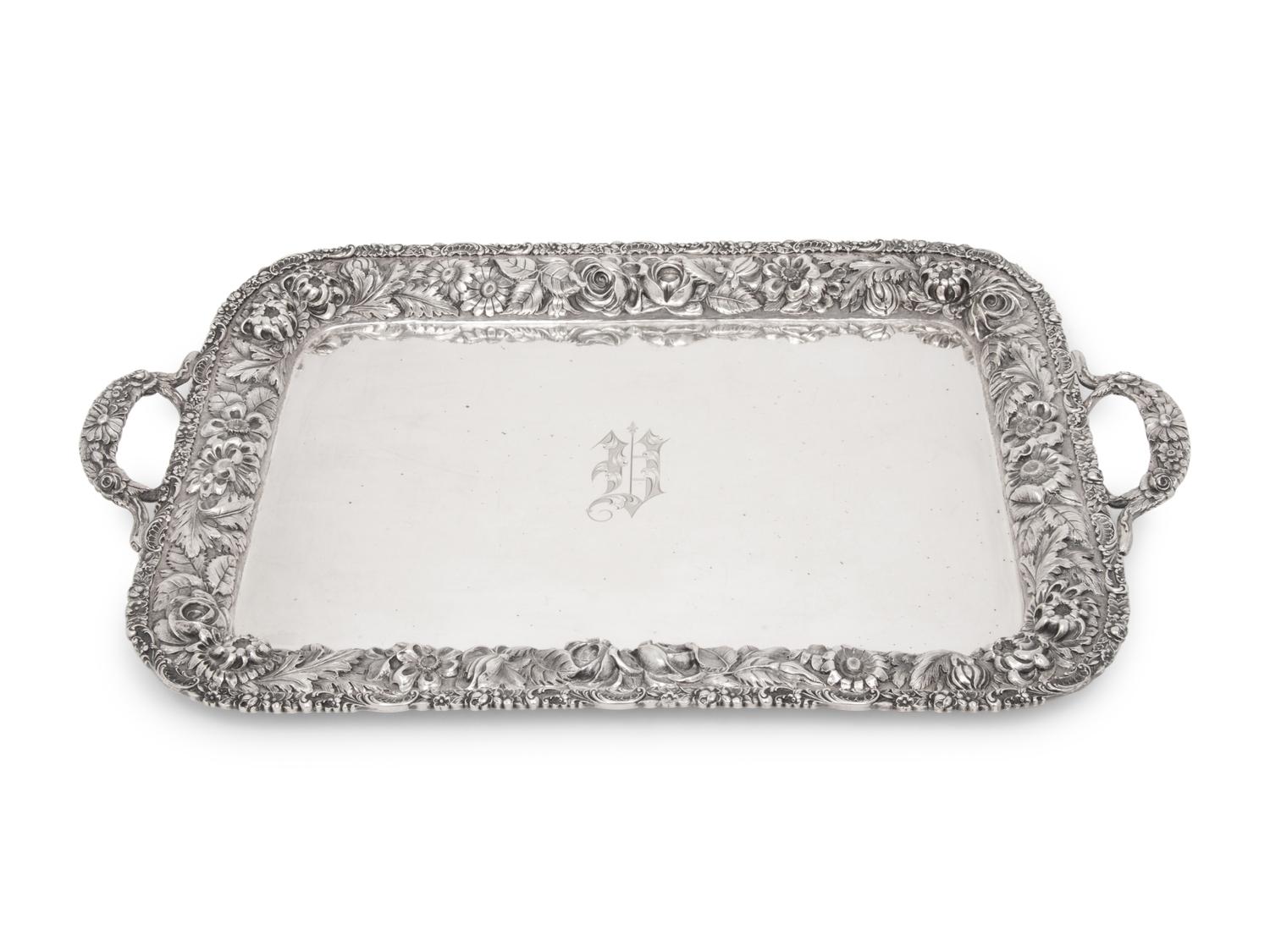 An American Silver Two-Handled Tray