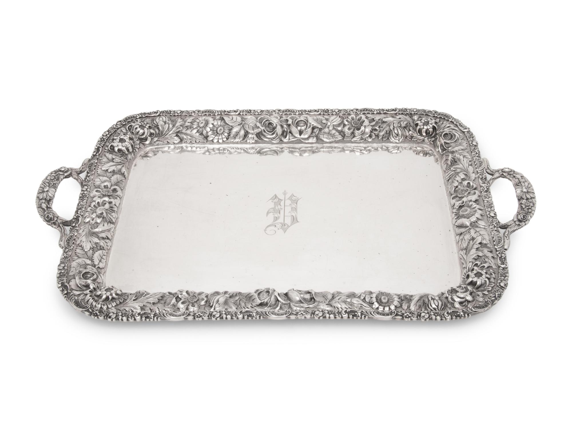 An American Silver Two-Handled Tray
