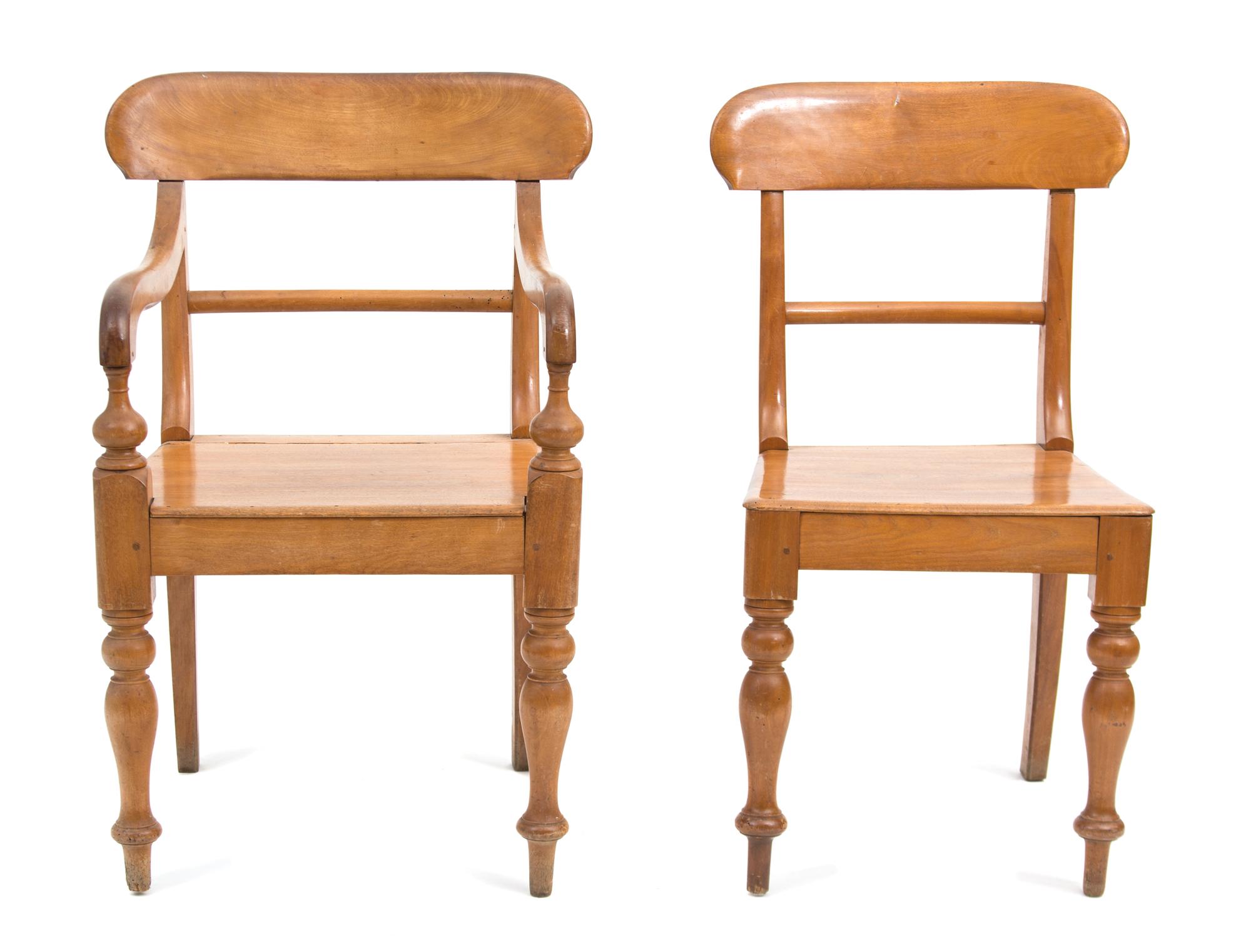 A Group of Six American Empire Chairs Height 33 1/2 inches. — 20TH CENTURY