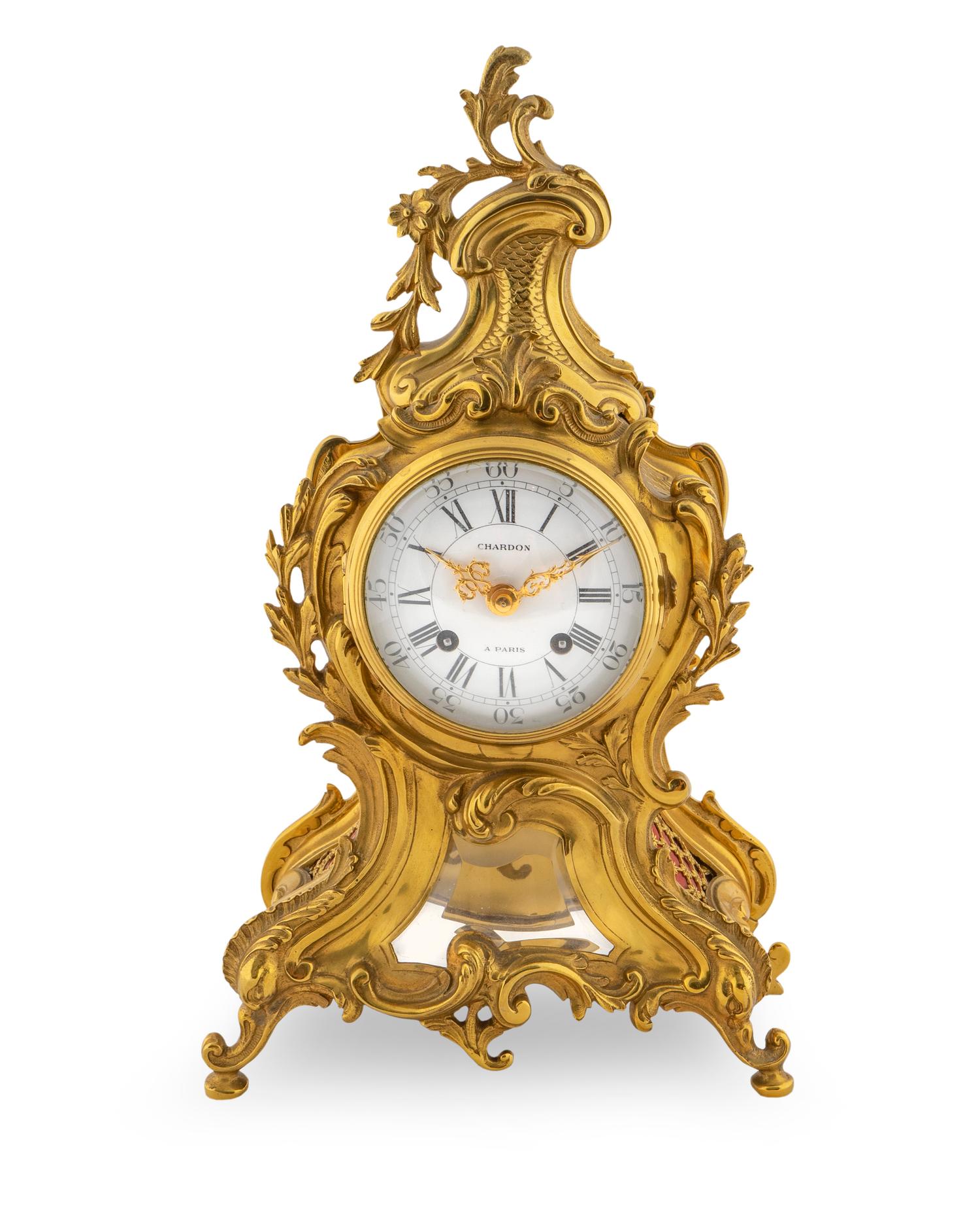 A Lous XV Style Gilt Bronze Mantel Clock — 20TH CENTURY