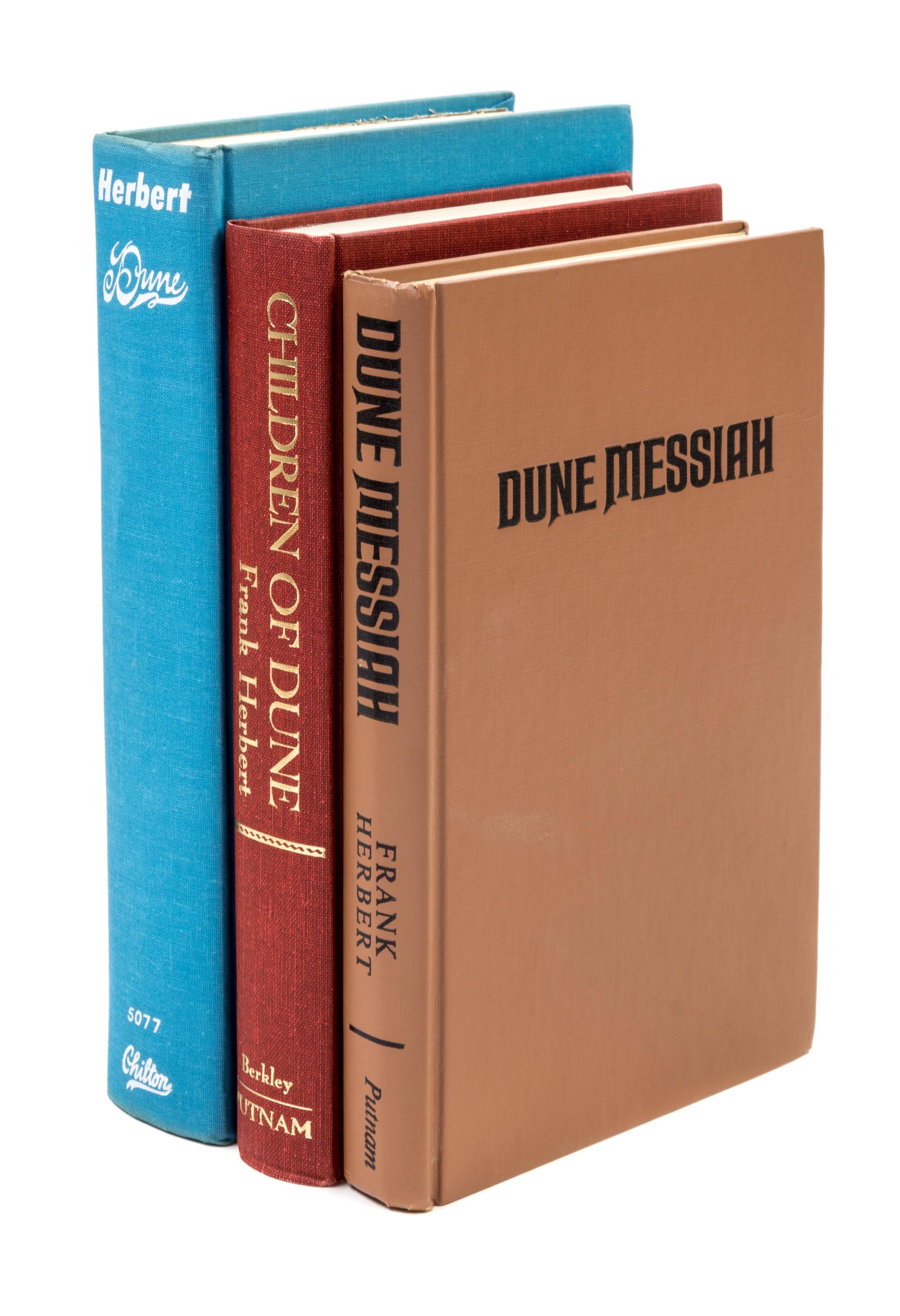 HERBERT, FRANK. The Dune Trilogy [Dune, Dune Messiah, Children of Dune]. First editions. New York, 1965, 69, 75