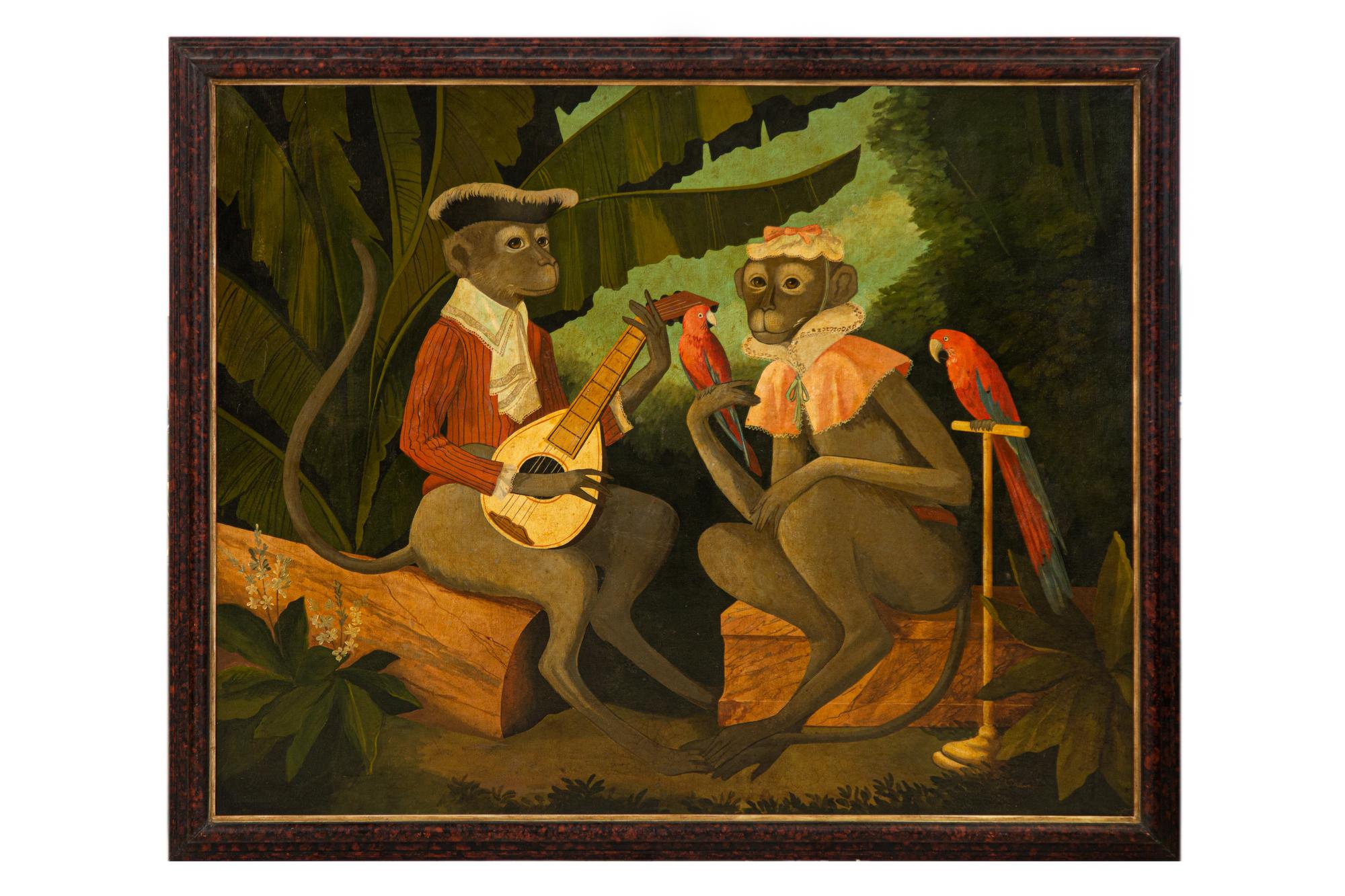Two Monkeys in a Tropical Setting