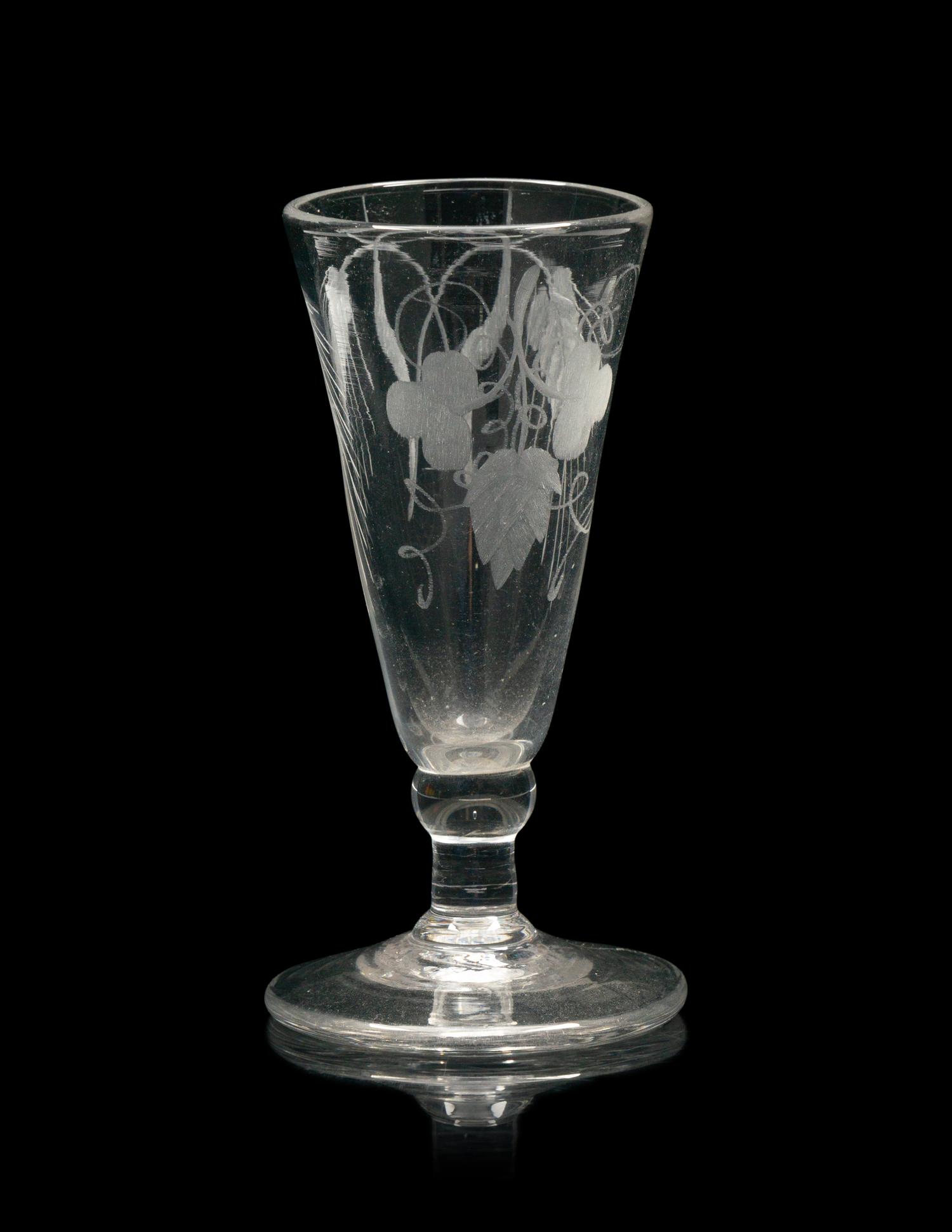 Two English Engraved Diminutive Ale Glasses