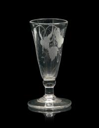 Two English Engraved Diminutive Ale Glasses