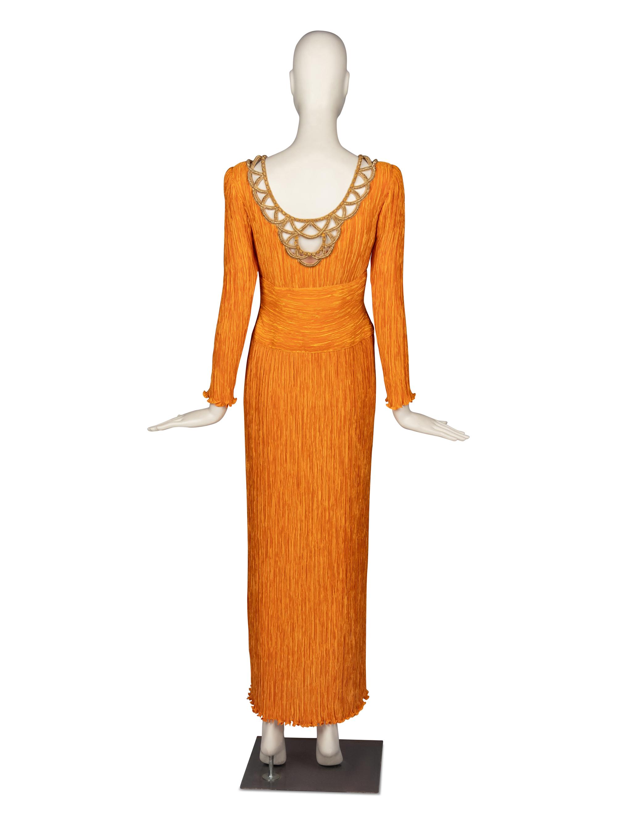 Mary McFadden Couture Pleated Gown