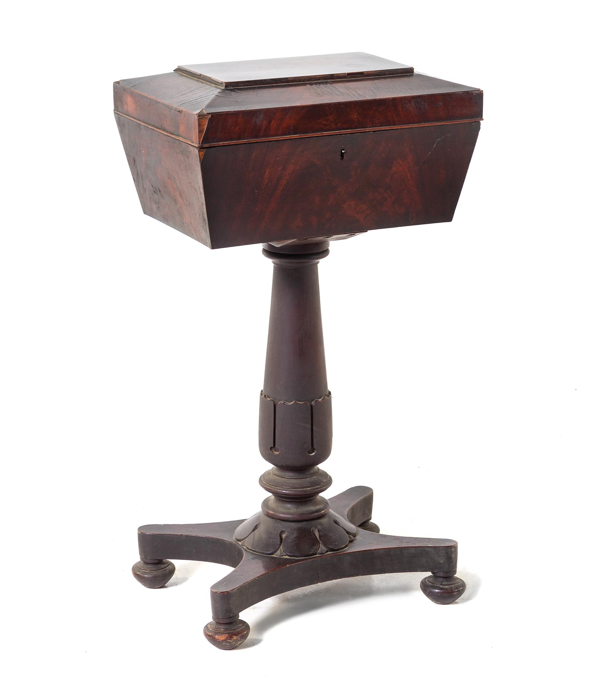 A Regency Mahogany Teapoy