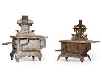 Two Salesman's Sample or Child's Toy Cast Iron Stoves