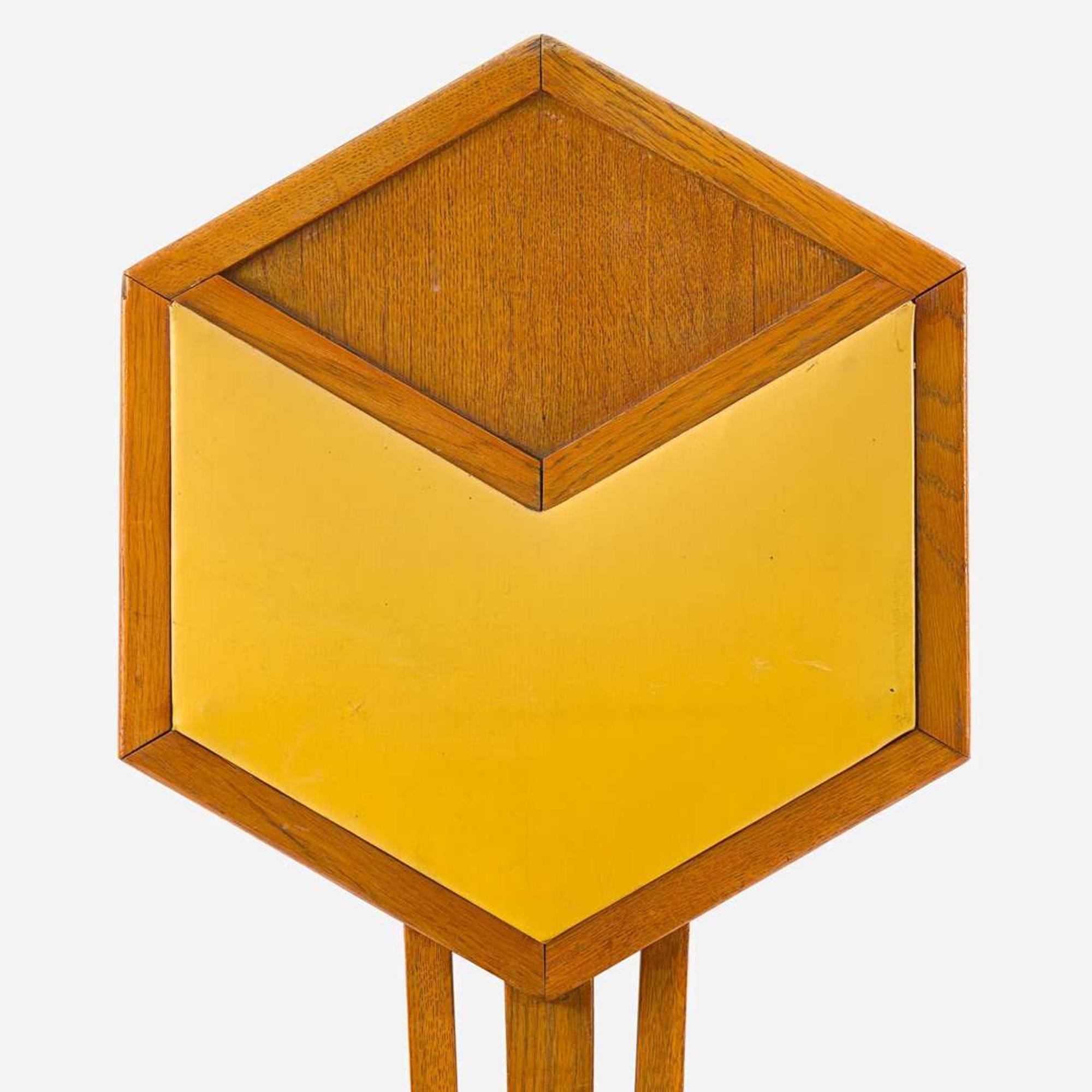 Frank Lloyd Wright A Hexagon-Back "Peacock" Chair from the Imperial Hotel, Tokyo, Japan, 1921-26, Matthew Brothers Furniture Company (maker, attributed), Milwaukee, Wisconsin