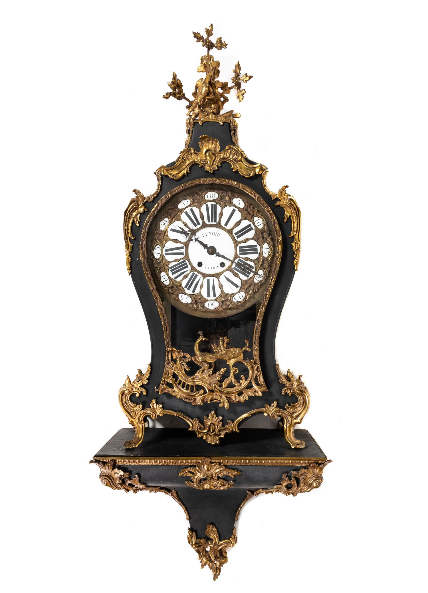 A French Gilt Bronze Mounted Painted Bracket Clock