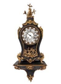 A French Gilt Bronze Mounted Painted Bracket Clock