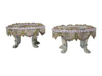 A Pair of Meissen Porcelain Stands