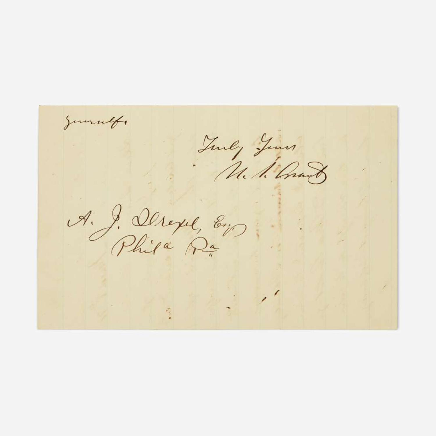 [Presidential] Grant, Ulysses S. Autograph Letter, signed
