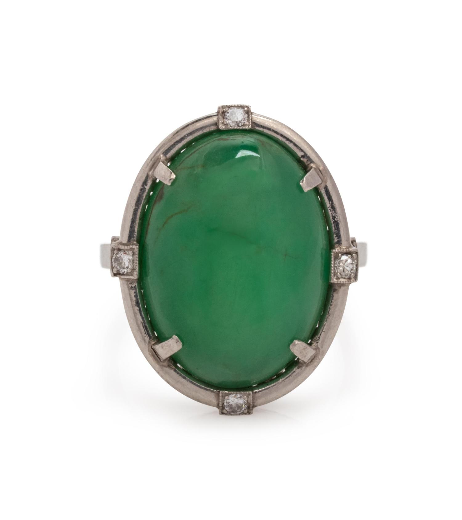 Jade and Diamond Ring