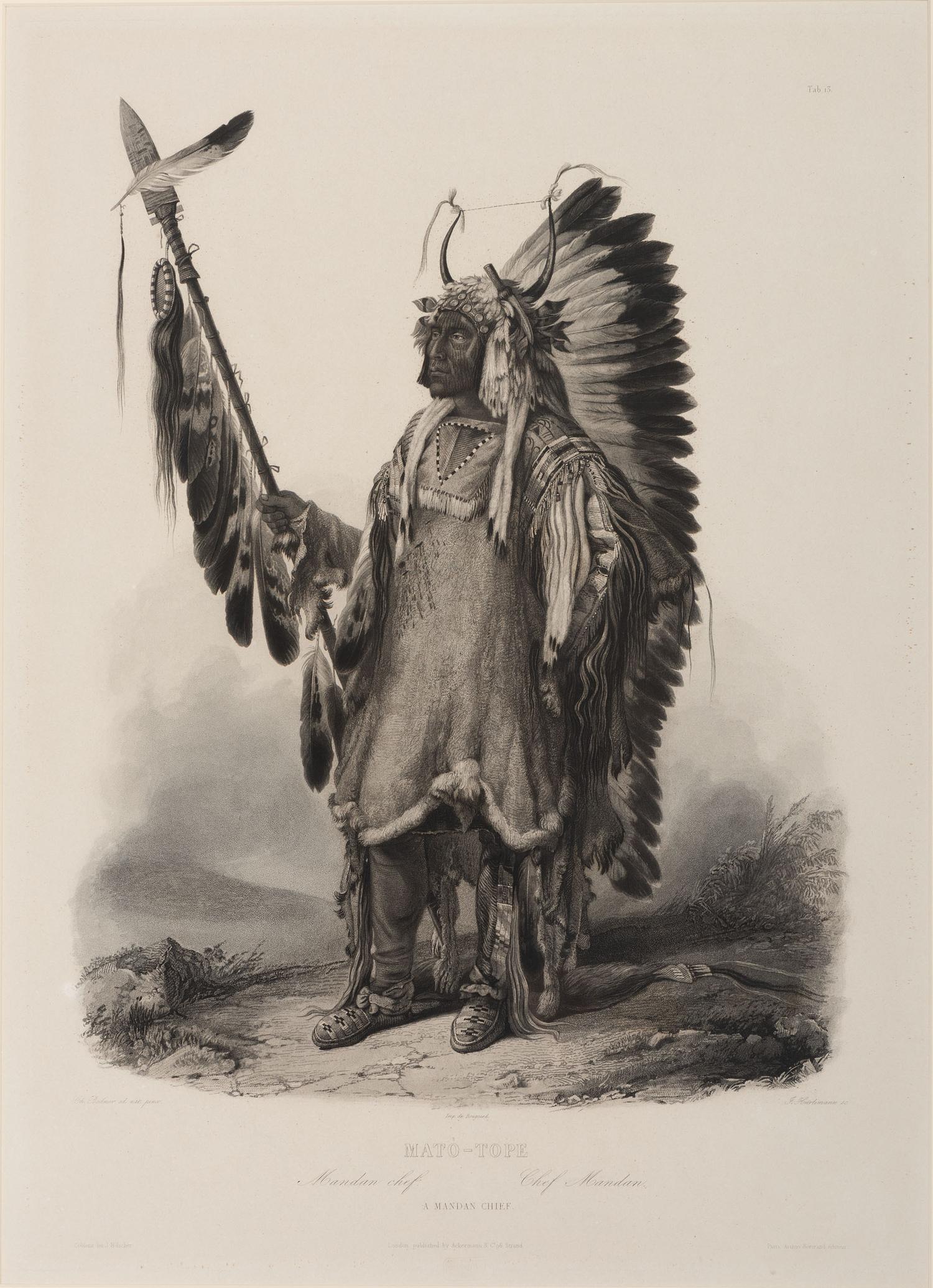 BODMER, Karl (1809-1893). ACKERMAN & Co., publisher. A group of 2 engravings of Mandan and Gros Ventre Indians.
