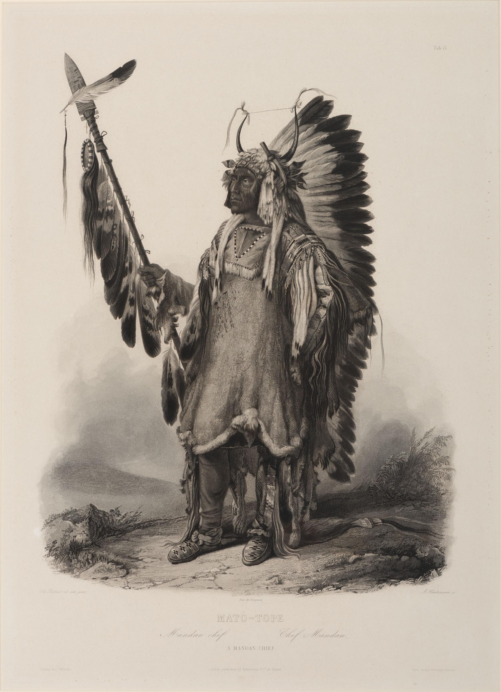 BODMER, Karl (1809-1893). ACKERMAN & Co., publisher. A group of 2 engravings of Mandan and Gros Ventre Indians.